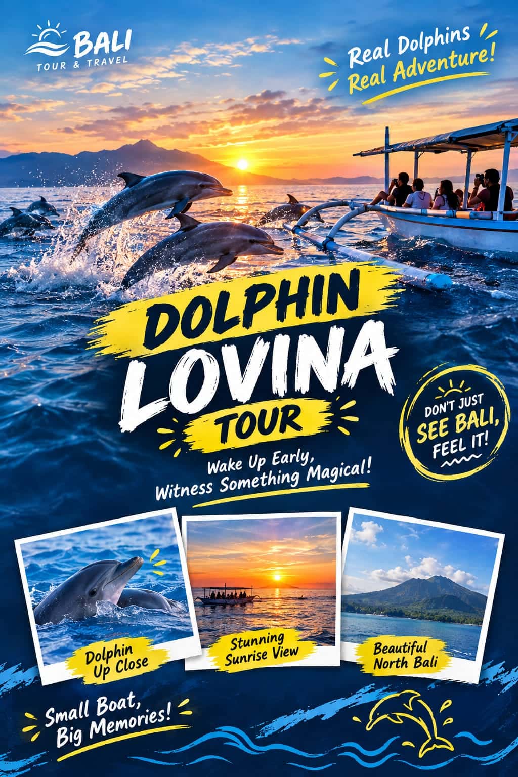 Dolphin Lovina tour — sunrise dolphin watching in North Bali